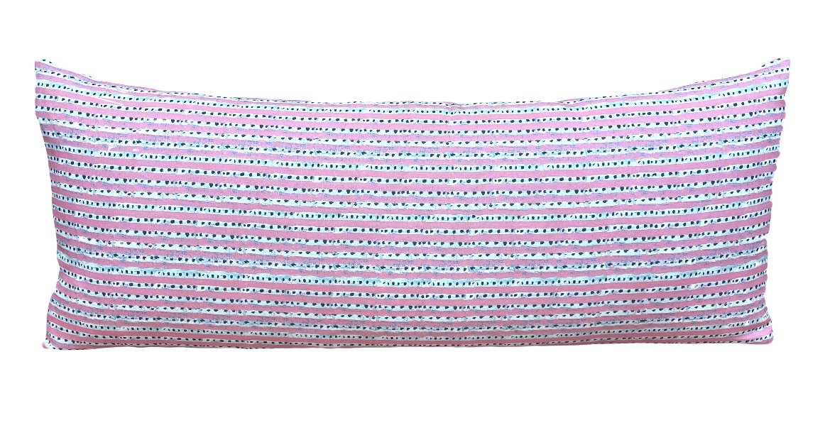 Dragon Fruit Dotted Stripe Lumbar
