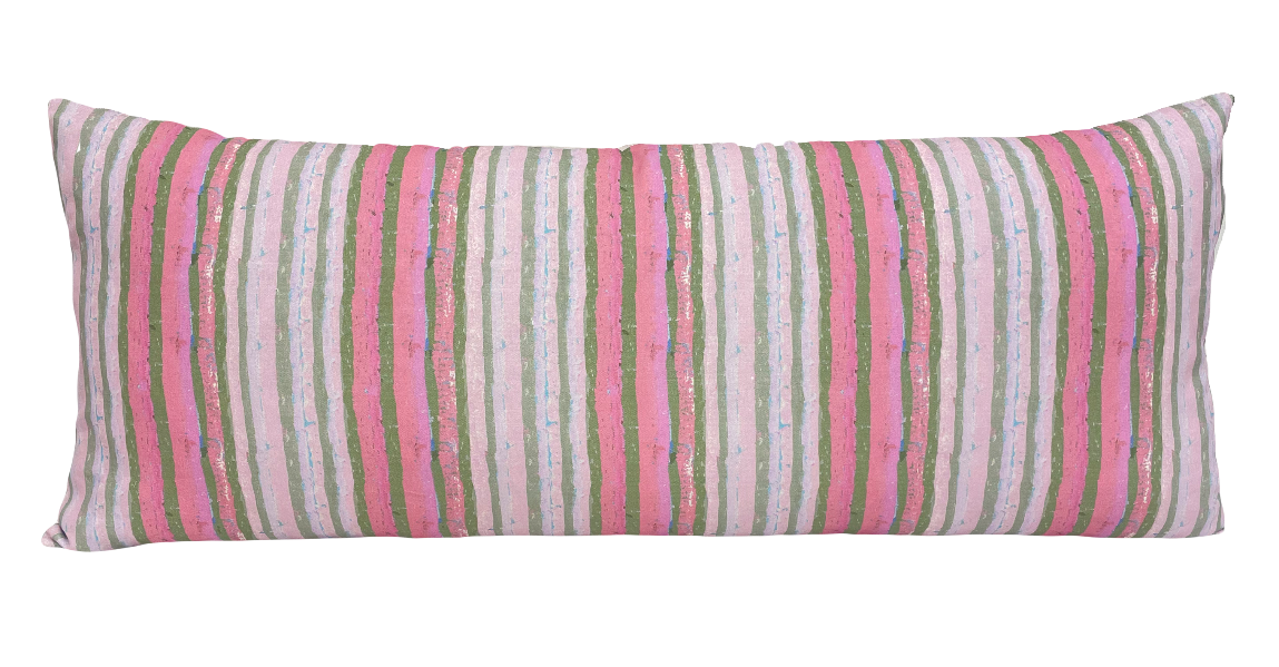 Dragon Fruit Cabana Stripe Lumbar