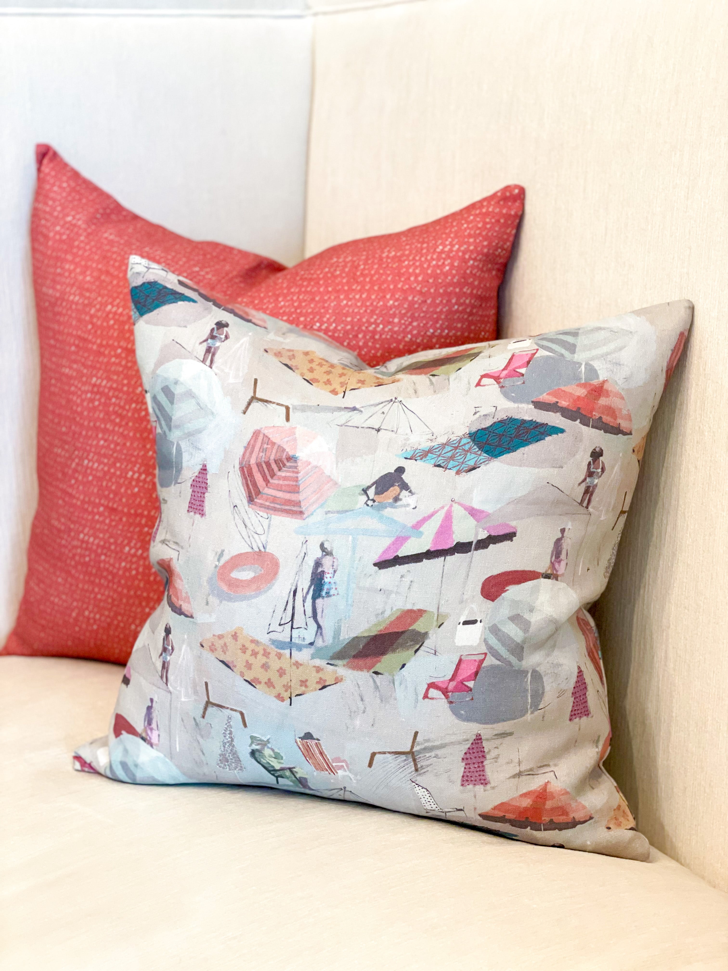 Berry Beach Throw Pillow