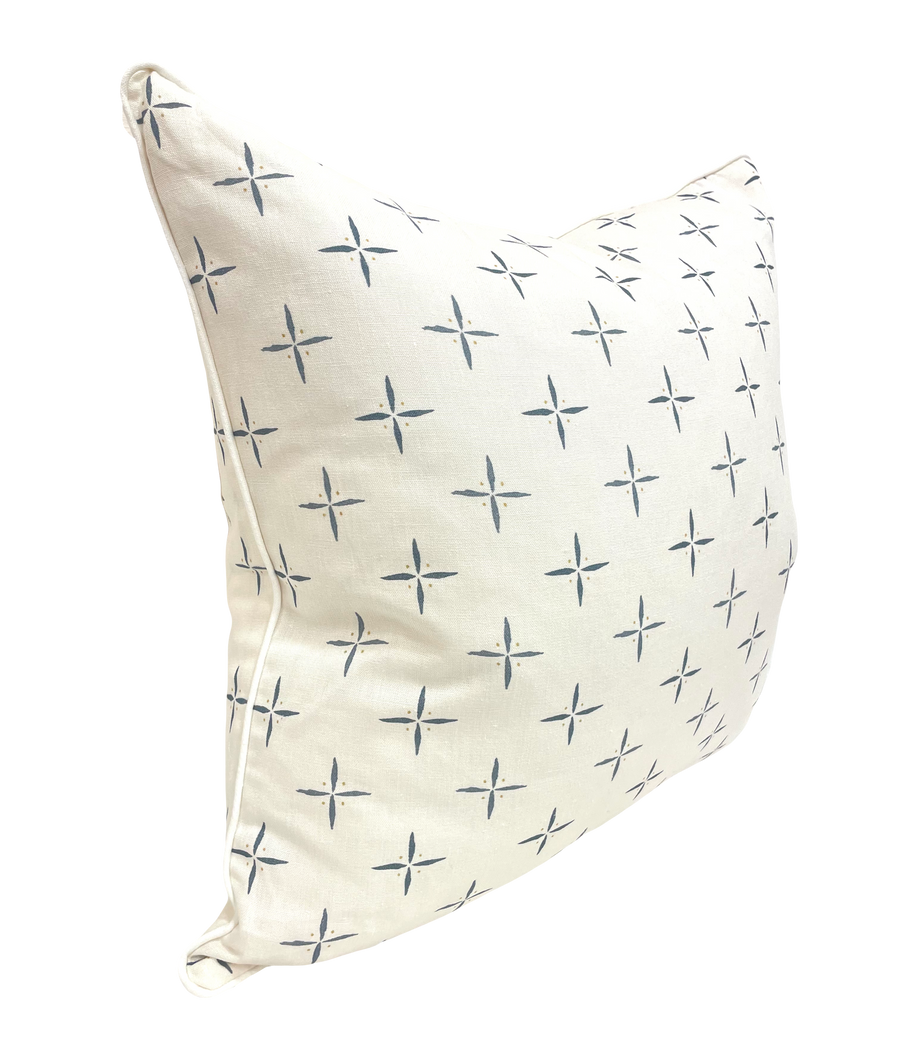 Pillow in Petite Cross + Dot Indigo