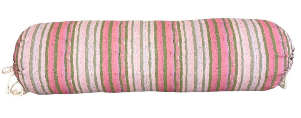 Dragon Fruit Cabana Stripe Bolster