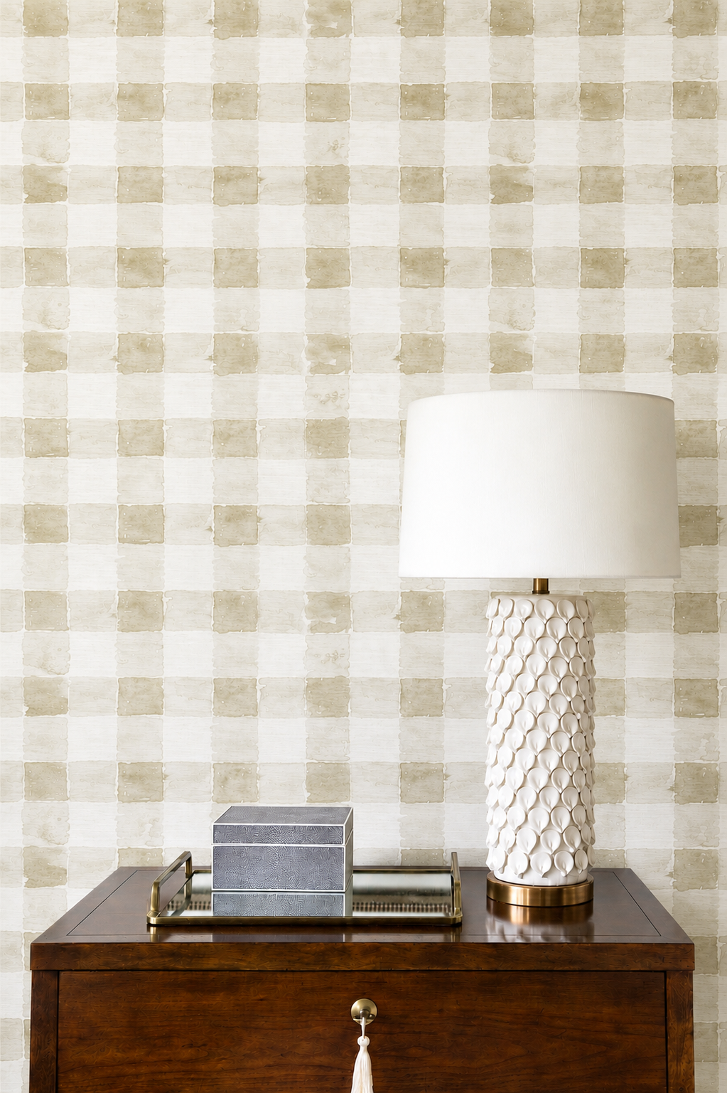 Mom's Plaid Grasscloth