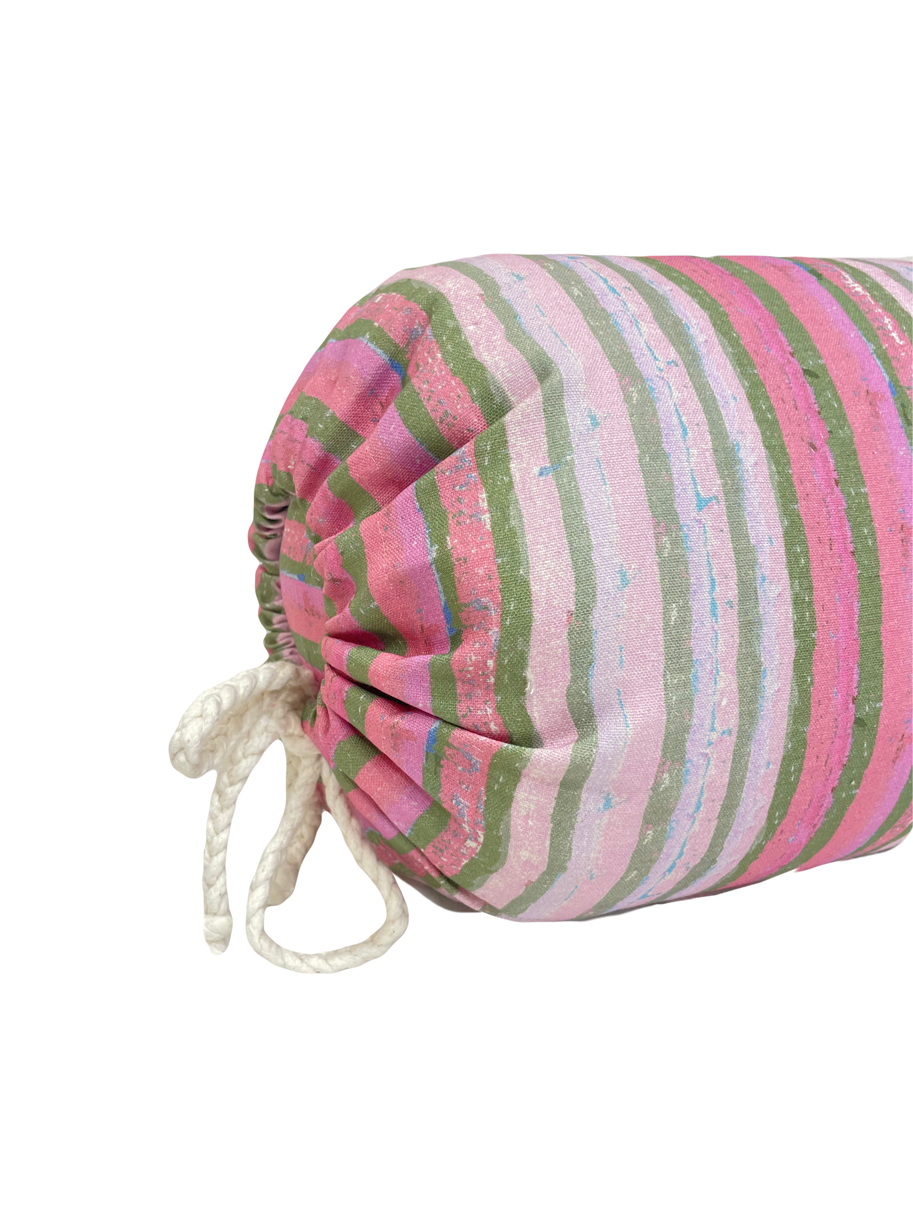 Dragon Fruit Cabana Stripe Bolster
