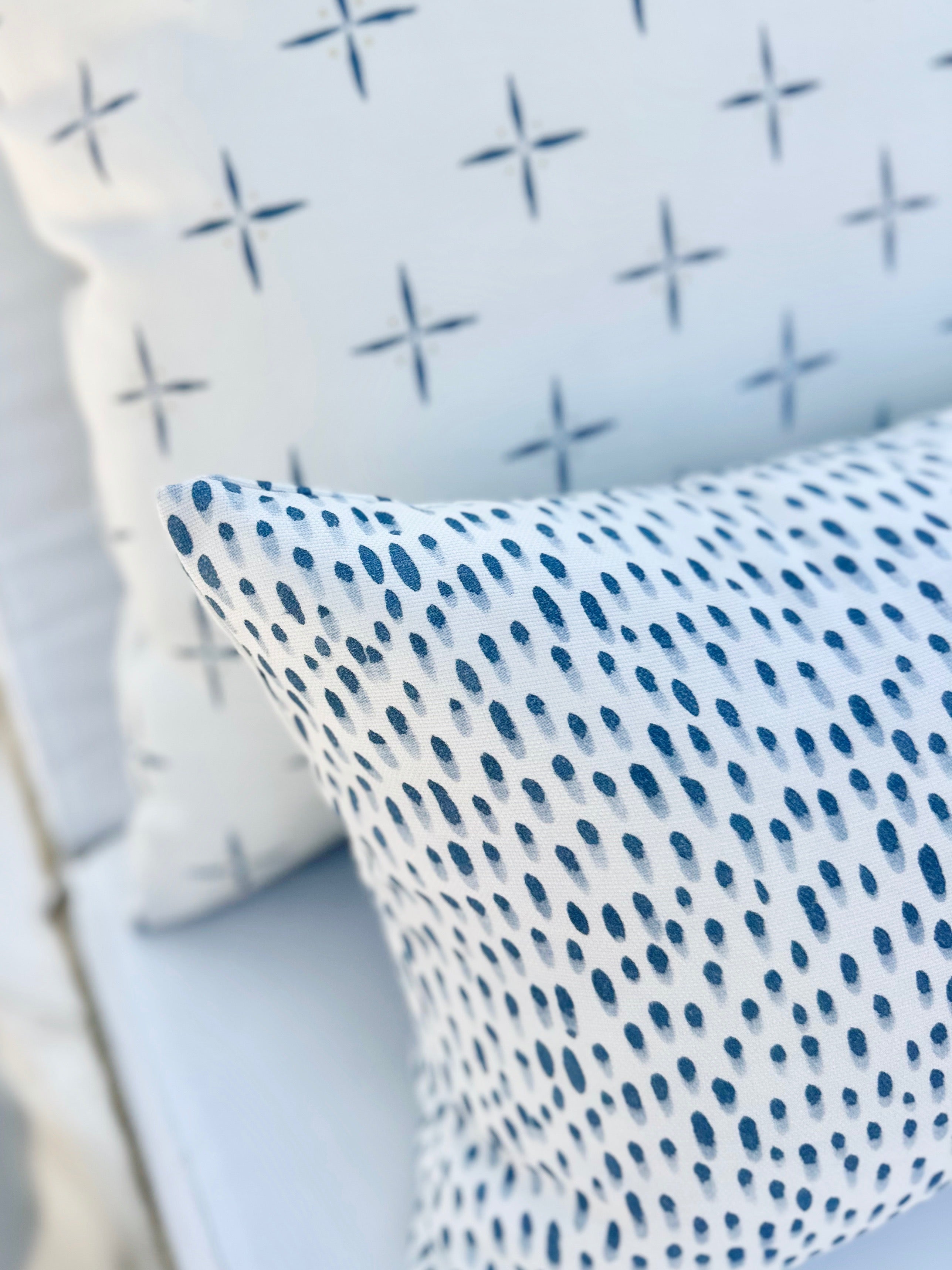 Porch Perfect Pillow in Gerty's Dot Indigo