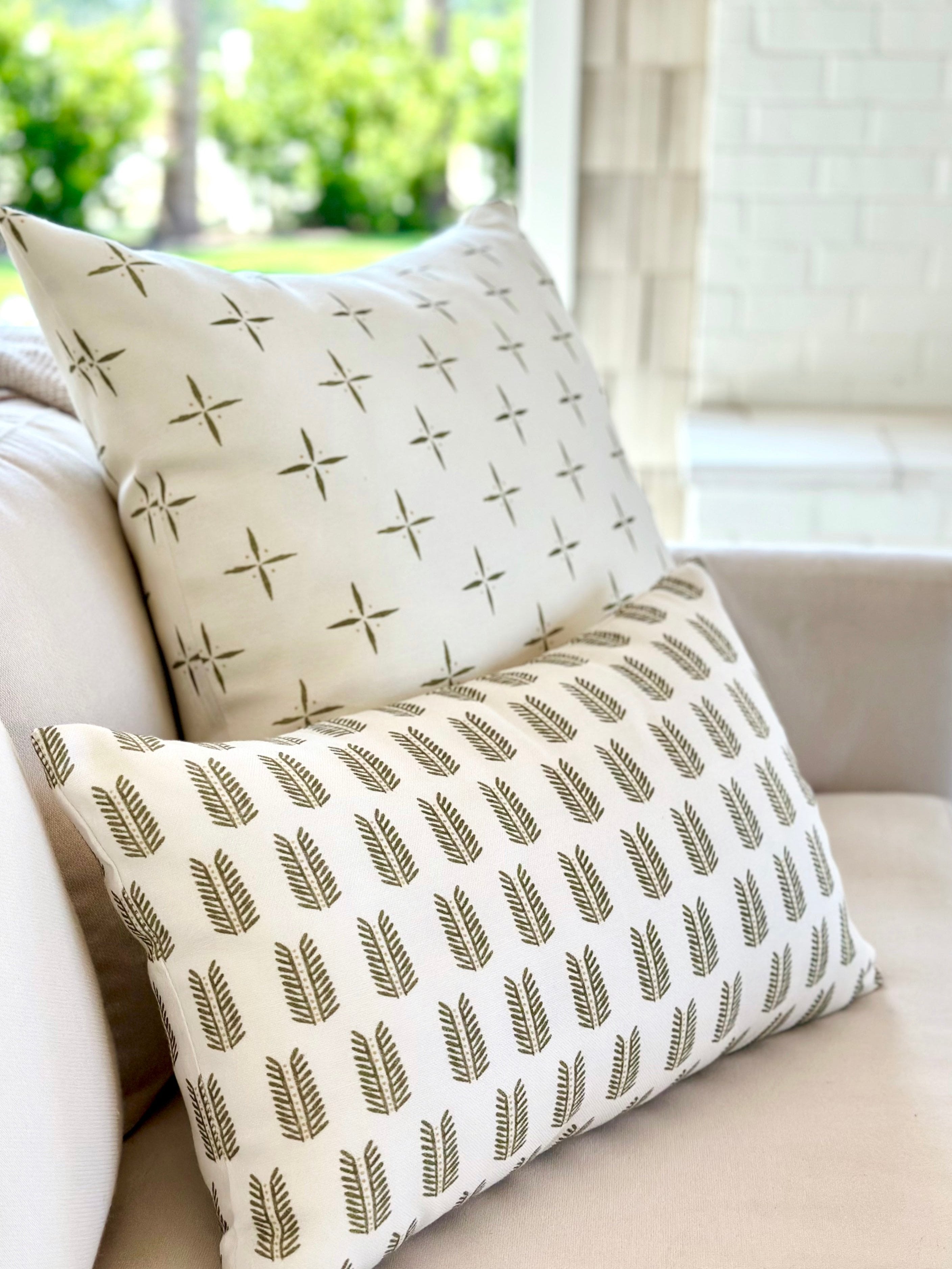 Porch Perfect Pillow in Leaf Grove
