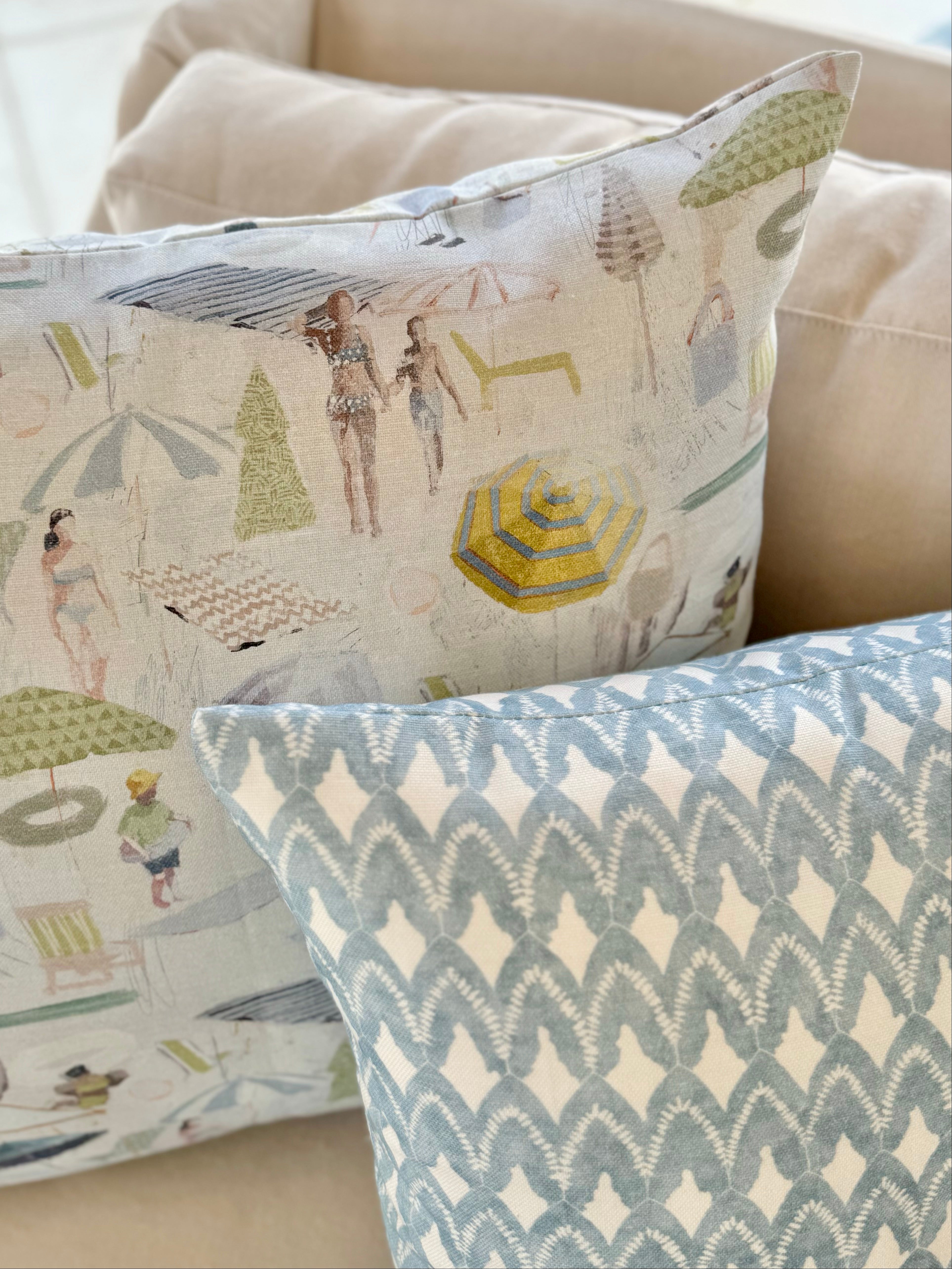 Porch Perfect Pillow in Honeydew Beach