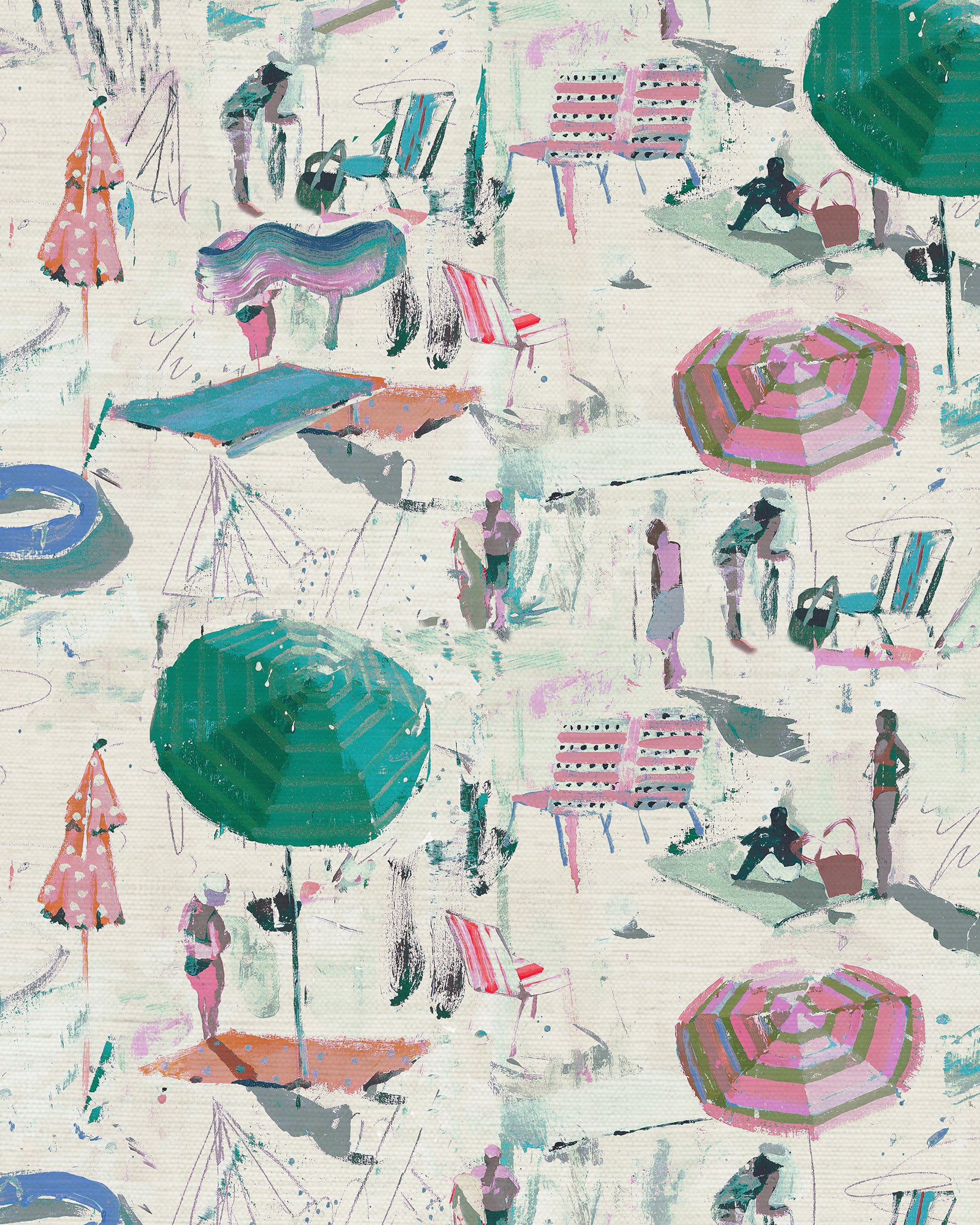 Dragon Fruit Beach Grasscloth