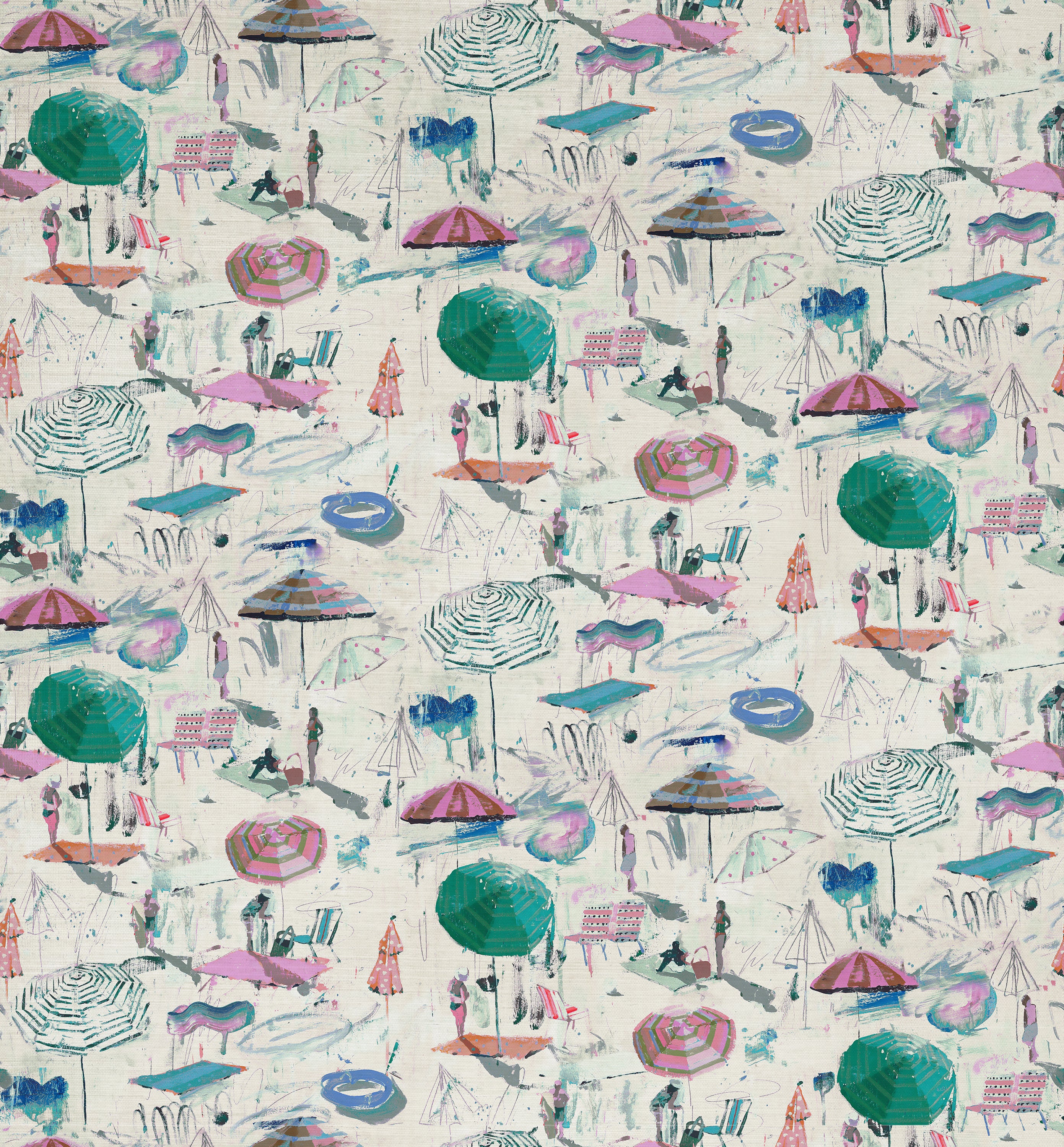Dragon Fruit Beach Grasscloth